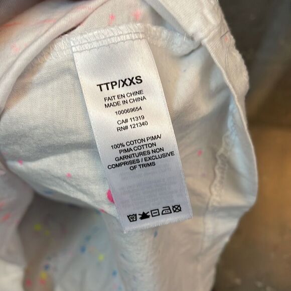 xxs white neon splatter dynamite crop tank top - Picture 7 of 7